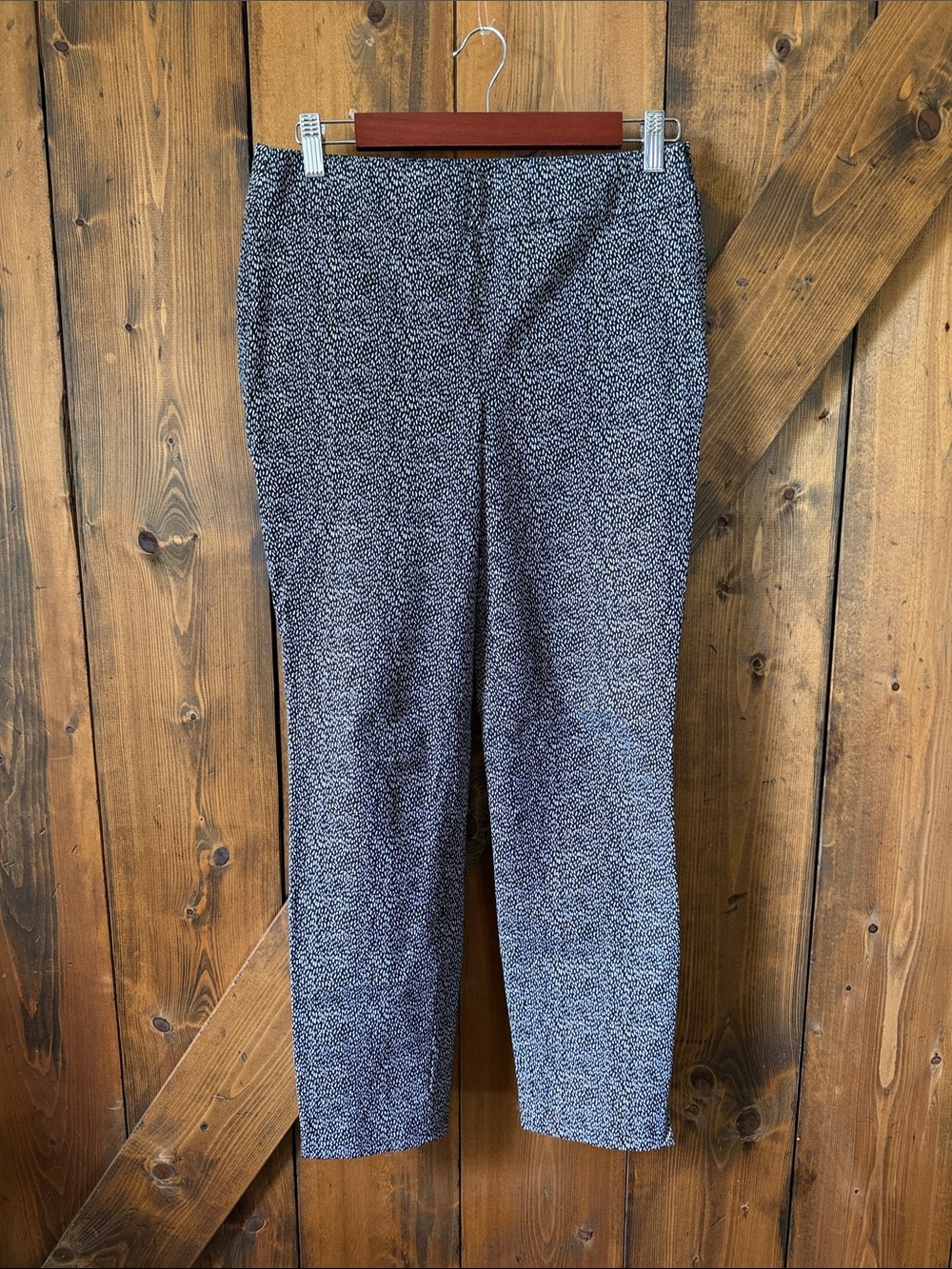 Talbots Women Chatham Ankle Black & White Patterned Pants